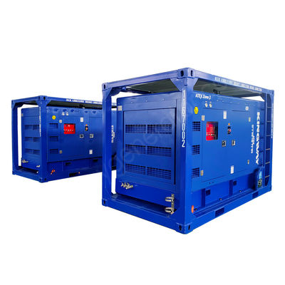 منطقة ATEX 2 3 مرحلة ساحة النفط والغاز البحرية الديزل 425CFM مضاد للانفجار ضاغط الهواء يعمل بالديزل للمنصة