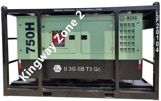 3phase DNVGL 2.7-1 الإطار المنزلق شهادة ATEX 260 CFM 425CFM مضغوط الهواء ضد الانفجار في المنصة البرية البحرية