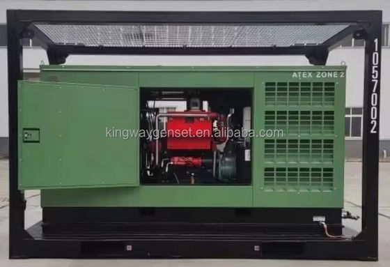 3phase DNVGL 2.7-1 الإطار المنزلق شهادة ATEX 260 CFM 425CFM مضغوط الهواء ضد الانفجار في المنصة البرية البحرية