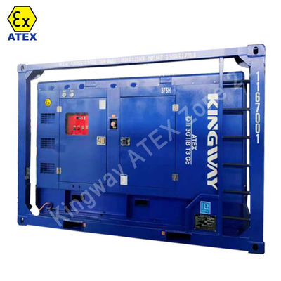 مولد 80KVA للعمل الثقيل ATEX المنطقة 2 في الخارج مثبت في DNV 2.7-1 Skid