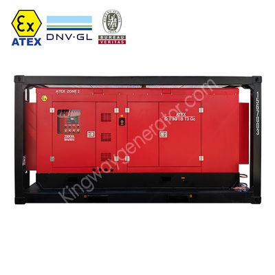 مولد 80KVA للعمل الثقيل ATEX المنطقة 2 في الخارج مثبت في DNV 2.7-1 Skid