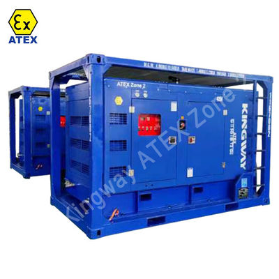 مولد 80KVA للعمل الثقيل ATEX المنطقة 2 في الخارج مثبت في DNV 2.7-1 Skid