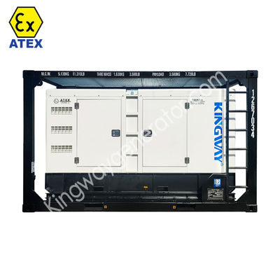 مولد 80KVA للعمل الثقيل ATEX المنطقة 2 في الخارج مثبت في DNV 2.7-1 Skid