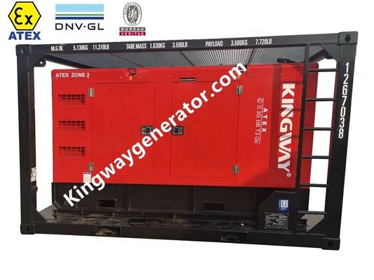 شهادة ATEX3phase DNVGL 2.7-1 الإطار المنزلق 120kw 150kva مولد المنصة البحرية الشاطئية المنطقة 2