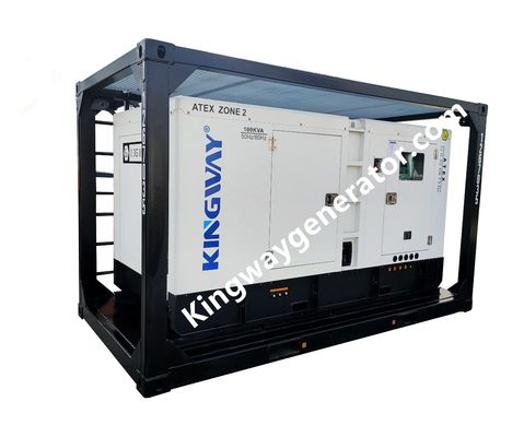 60KVA كينغواي ATEX معتمدة المنطقة 2 Ex بروف الديزل مولد مجموعة مع معايير DNV الخدمة الخارجية إطار رفع