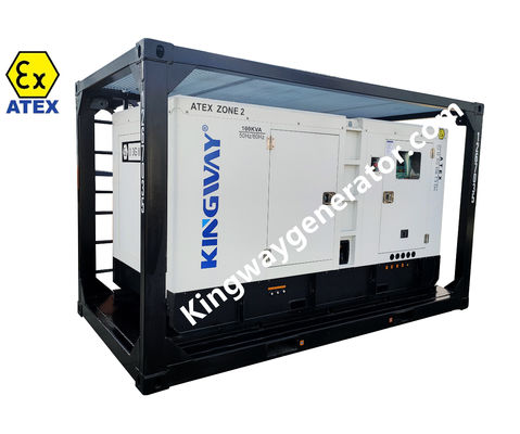 مجموعة المولدات الخارجة من المنطقة الخطرة مضادة للانفجار المنطقة 2 الديزل Genset ATEX معتمدة
