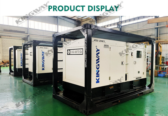 60KVA ATEX المنطقة 2 معدات مجموعة مولدات الديزل الصامتة مع إطار الرفع البحري