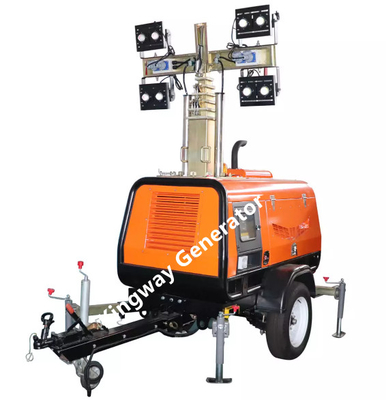 8.8m 400V برج ضوء البناء مع مصباح LED محرك كوبوتا