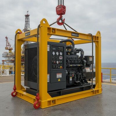 200KVA T3 فئة درجة الحرارة ATEX Zone 2 مجموعة مولدات الديزل مع إطار الرفع البحري DNV 2.7-1