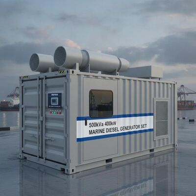 500kVA 400kW حاويات عازلة للصوت مولد الديزل البحري مع Deepsea ATS جهاز التحكم الذكي